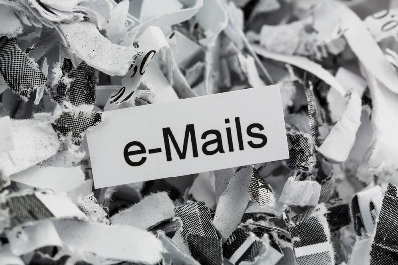 shredded paper keyword emails