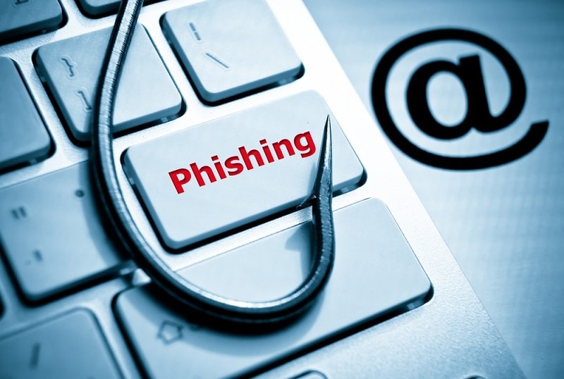 phishing hook on a laptop
